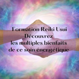 Deux mains dans un tourbillon de couleurspour les bienfaits du Reiki