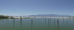 The basin of the former North Shore Beach and Yacht Club has no access to the lake anymore. Salton Sea, 2019