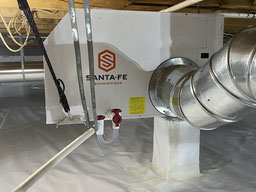 Santa Fe Dehumidifier installed in a crawlspace