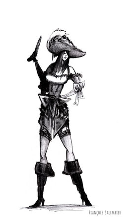 pirate-corsaire-woman-femme-dessin--expression-expressif-old-school-draw-character-personnage-francois-salembier-fantasy