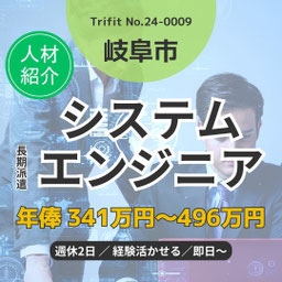 24-0009 岐阜市 IT エンジニア 即日勤務 土日休み システム開発 営業 オフィスカジュアル 駐車場有 NET(VB,C#,C＋＋) VB/VBA Access 週4からOK DX 人材 