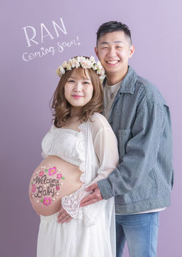 札幌市で桜のデザインのマタニティペイント
