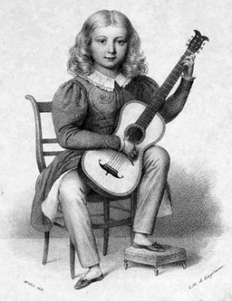 Giulio Regondi im Alter von 8 Jahren. Lithografie von G. Engelmann. 1830.
