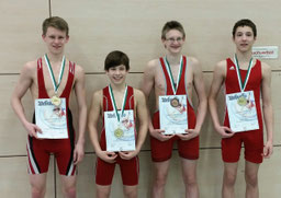 Unsere 4 Medaillengewinner (Nico, Maximilian, Daniel und Camillo, von links nach rechts)