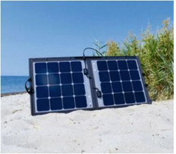 Mobile solar module for campers, vans and panel vans, light, flexible and usable without assembly. With 110 watts of power and high-performance backkontakt Sunpower solar cells.