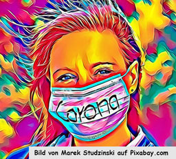 Frau mit Maske