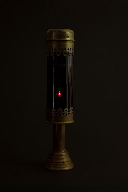 Rotlichtlampe ~1888 Kerzenlampe f. Reise  ©  engel-art.ch