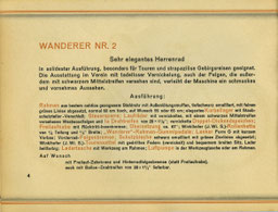 Wanderer Nr. 2, Katalog-Beschreibung von 1928