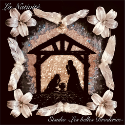 オートクチュール刺繍　成田悦子　額装La Nativité 