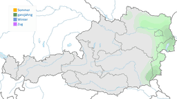 Karte zur Verbreitung der Haubenlerche in Österreich.