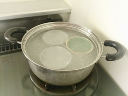 器のお手入れ　米のとぎ汁で煮沸