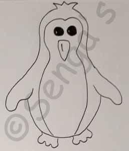 Pinguin frontal / Motiv für Blachenprodukte