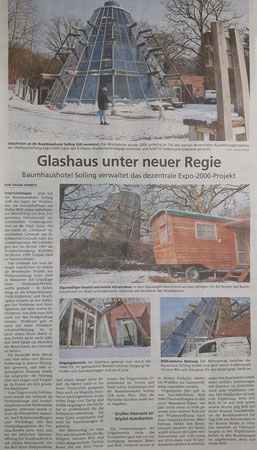 Zeitungsbericht Baumhaushotel Solling