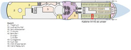 Kasimirs, Cäsars, Fredis und Kerls Deckplan der AIDAbella auf ihrer Karibikkreuzfahrt