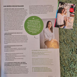 Eva Hochstrasser in der aktuellen Ausgabe des LEBE Magazins