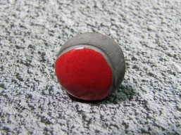 bague céramique raku rouge et noire 