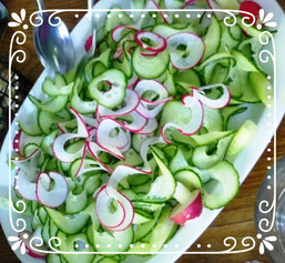 Salatgurke mit Radieschen