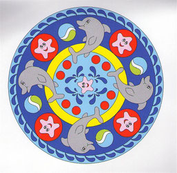 Spalvinam mandalas pagal pavyzdį