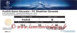 Ticket  PSG-Shakhtar Donesk  2015-16