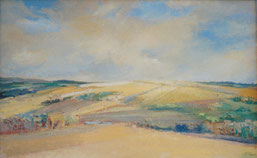 Tableau : paysage, les collines à Montmirail (Marne)