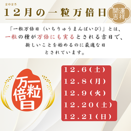 2025年12月の一粒万倍日