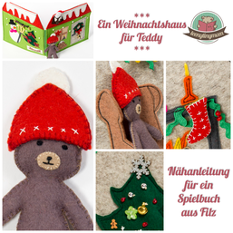 Teddy Weihnachtshaus Quiet book Spielbuch Filzbuch