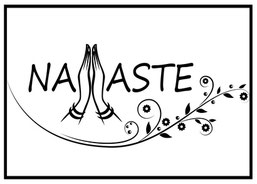 namasté, le "m" étant 2 mains qui se touchent presque