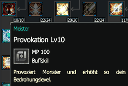 Provokations Skill vom Kreuzritter in Rappelz