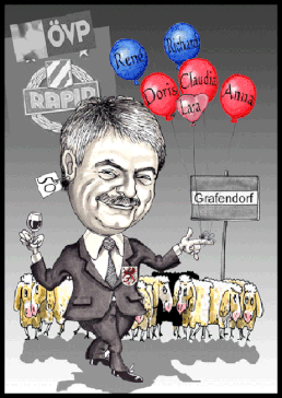 Karikaturen zeichnen lassen. Der Bürgermeister von Grafendorf.