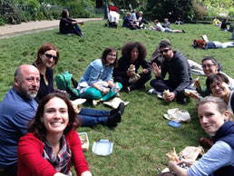 BLC members having lunch in the park