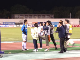 試合後のインタビュー