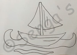 Segelschiff in Wellen / Motiv für Blachenprodukte