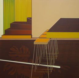 Aurelia Gratzer, Die im Dunkeln sieht man nicht I,  155 x 155 cm, Acryl auf Molino, 2007