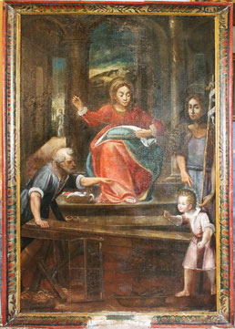 Rogliano - Chapelle St-Jean - Sainte Famille à l'atelier (Pietr' Anto' Rossi - (actif 1692-1722) - Cl. M.-E. Nigaglioni