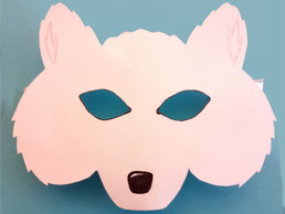 Polarfuchs-Maske aus Papier
