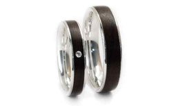 Silberringe mit Holz & Swarovski Kristall