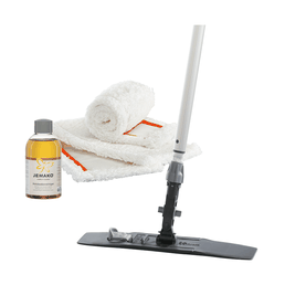 JEMAKO Boden-Set weiss - Das perfekte Set für die gründliche Reinigung und Pflege von geölten und gewachsten Holzböden. Schützt die Böden bei jeder feuchten Reinigung. Mit 2 x Bodenfaser weiss Kurzflor!