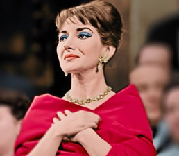Maria Callas singing "Casta Diva" from Norma on 19 December 1958 in her first recital on the stage of the Garnier Opera.
