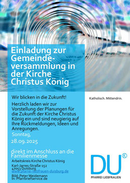 Plakat Familienmesse mit Gemeindeversammlung