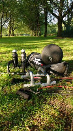 Our training kit in the local park - Dante Harker