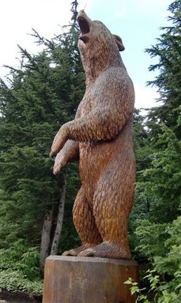 Grizzly Bear Wooden Figure