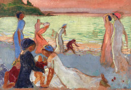 Maurice Denis, Soir de septembre (la plage de Trestignel), vers 1911, huile sur toile, collection musée des beaux-arts de Brest métropole.
