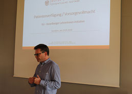 Dr. Richard Forster: Vortrag Patientenverfügung/Vorsorgevollmacht Bild: Gerhard Rüdisser