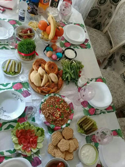 Şabnams colorful dining table for Novruz