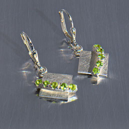 Ohrhänger Silber 925 mit Peridot, Goldschmiede Backhaus, Markus Backhaus, Unikat, Einzelstück, Kundenauftrag