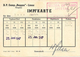 Displaced Persons Impfkarte Lager Lienz