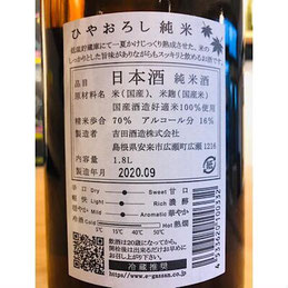 月山ひやおろし純米　吉田酒造　日本酒
