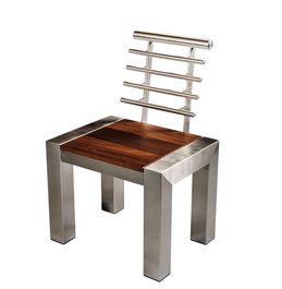 Dimaro Design Hocker Edelstahl Holz Applicare Freisteller