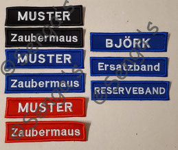 Stickerei-Abzeichen zur Beschriftung von Pferdehalsbändern und Pferdeartikeln