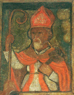 San Damiano - Martyre de Sainte Dévote avec un curieux ajout de Saint Blaise avec son peigne